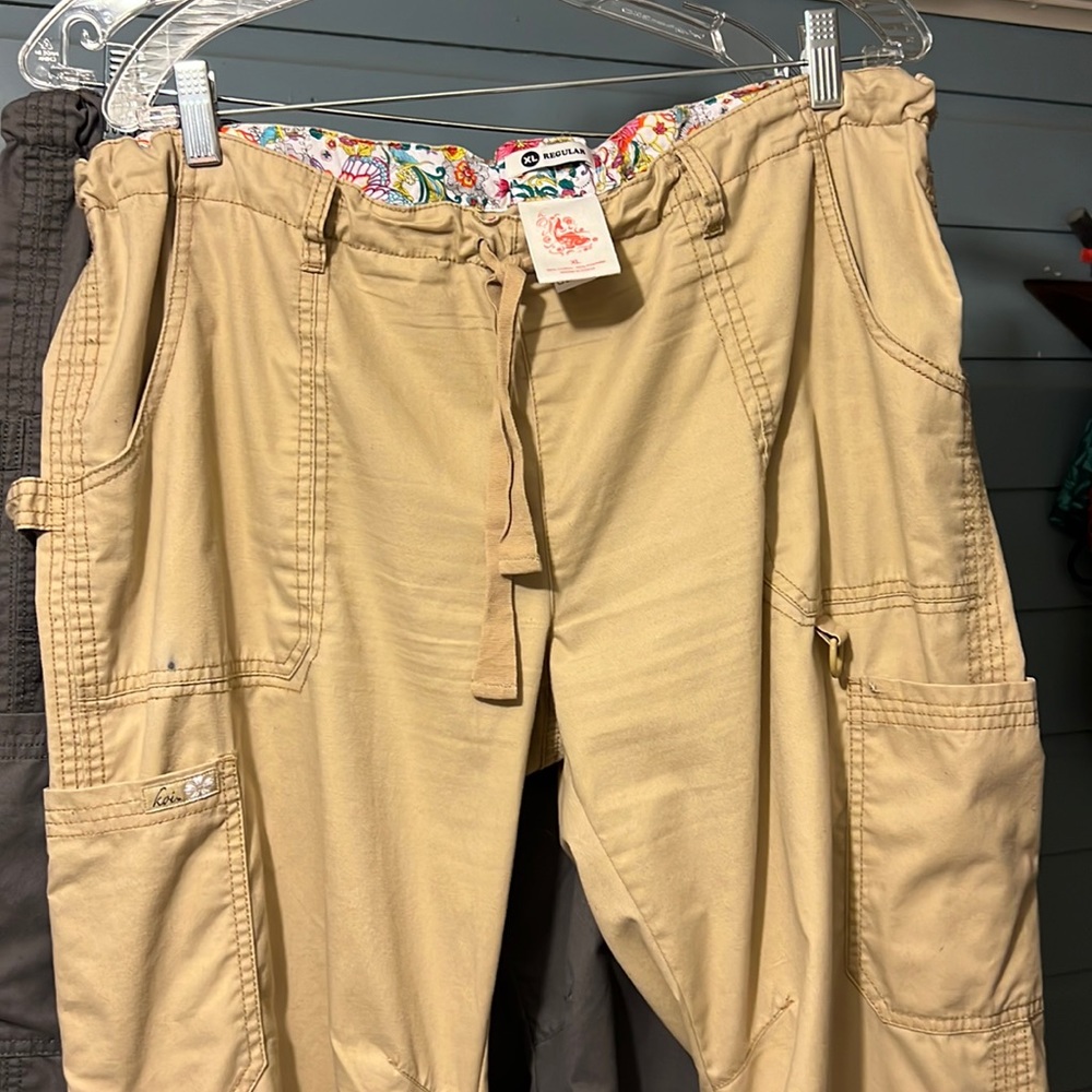 Lindsay Cargo Scrub pants from Koi Happiness in Camel